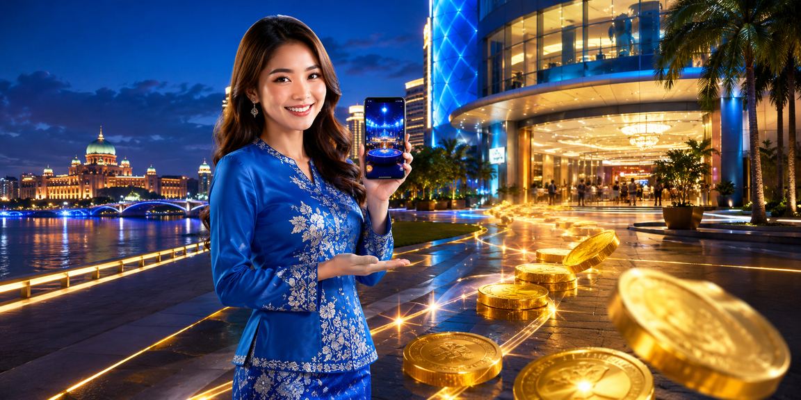 Pengguna dari Putrajaya menggunakan aplikasi kasino dengan pakaian baju kurung